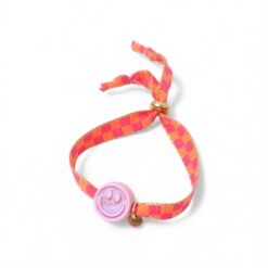 Love Issue Armbandje Happy smiley2.0 purple checked orange