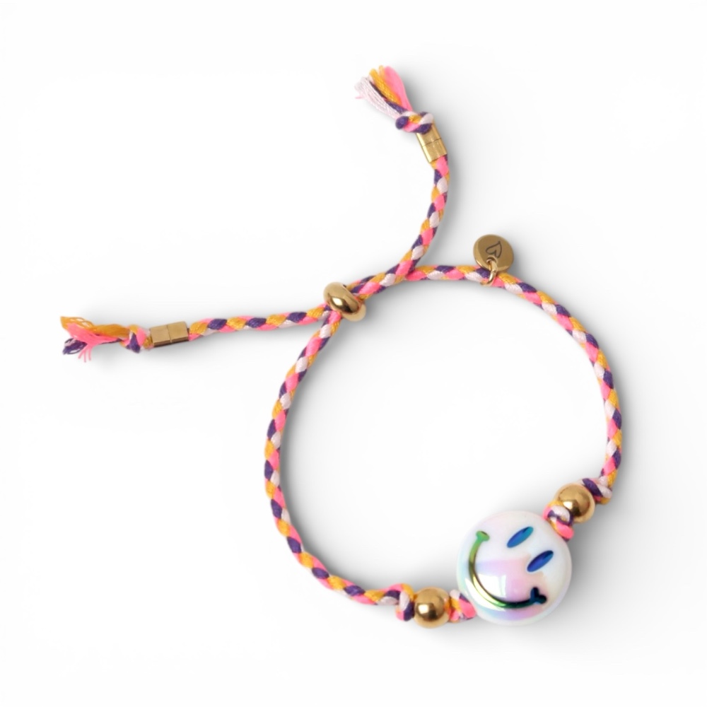 Love Issue Armbandje Happy smiley white pink