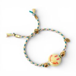 Love Issue Armbandje Happy Happy smiley yellow/emerald