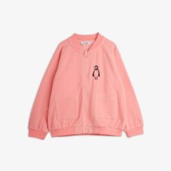 Mini Rodini Penguin emb microfleece jacket pink