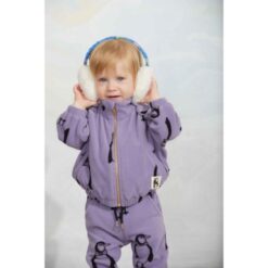 Mini Rodini Penguin fleece jacket purple - Afbeelding 2