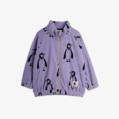Mini Rodini Penguin fleece jacket purple - Afbeelding 4