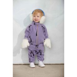 Mini Rodini Penguin fleece jacket purple - Afbeelding 3
