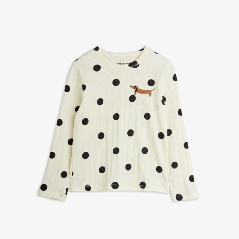 Mini Rodini Dots dog ls tee