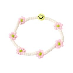 Love Issue Armbandje Daisy smiley yellow light pink lime