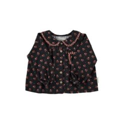 piupiuchick peter pan collar blouse black flowers