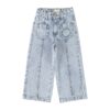 piupiuchick flare trousers faded light blue denim