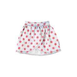 piupiuchick short skirt light blue denim red dots