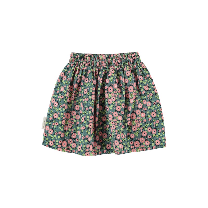 piupiuchick short skirt green multicolor flowers