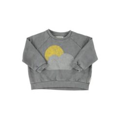 piupiuchick sweatshirt grey sun & cloud print