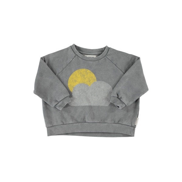 piupiuchick sweatshirt grey sun & cloud print