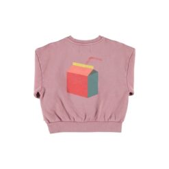 Alternative view of piupiuchick oversized sweatshirt pink "lunch break" print