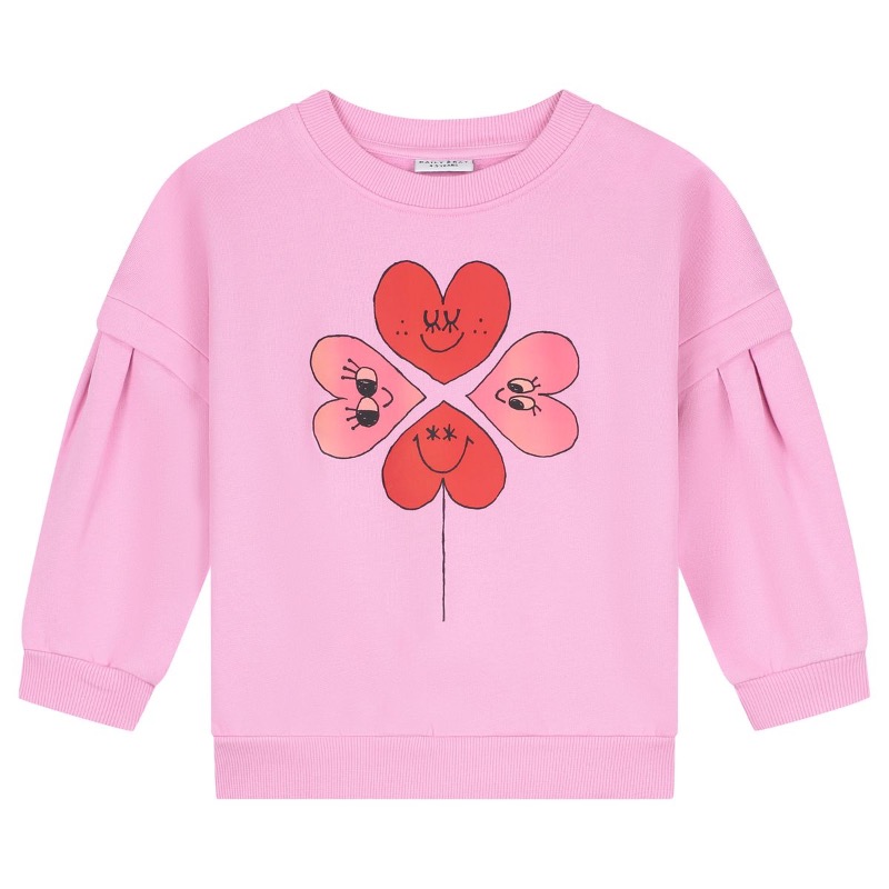 Daily Brat Sweater Four Hearts Pink