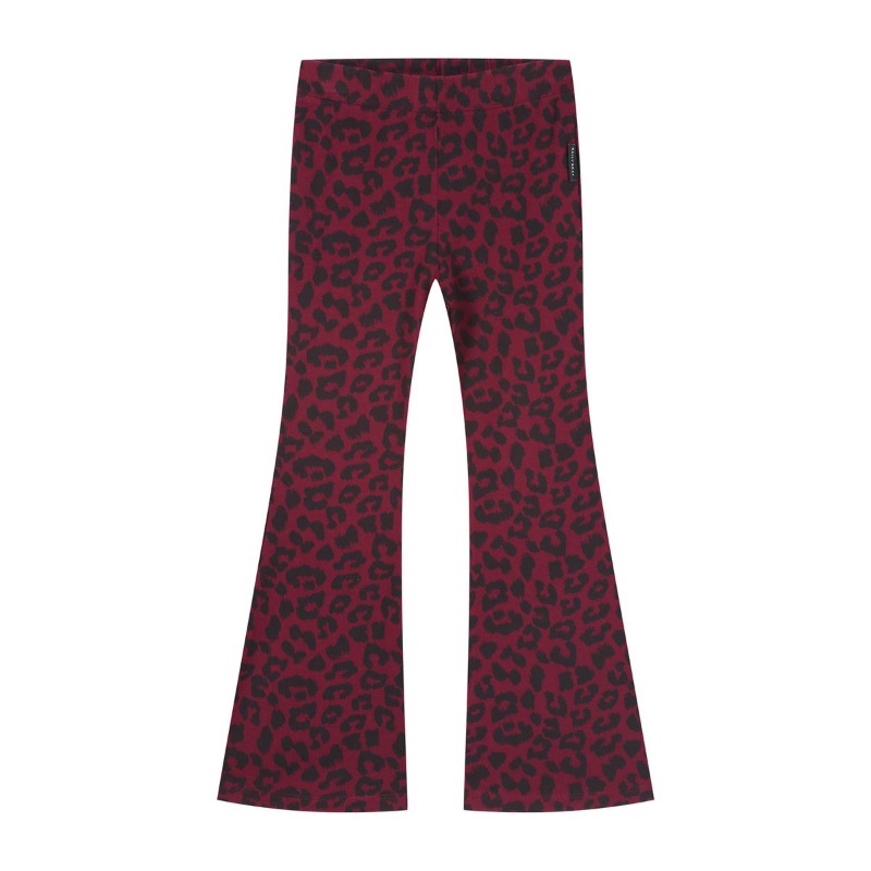 Daily Brat Leopard Burgundy Flared Pants