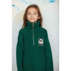 Mini Rodini Panda patch chunky knit half zip sweater - Afbeelding 3