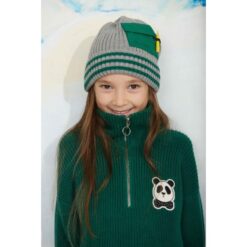 Mini Rodini Panda patch chunky knit half zip sweater - Afbeelding 4