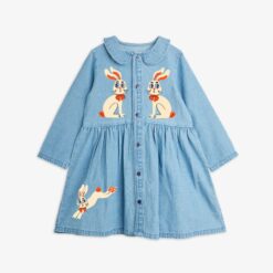 Mini Rodini denim rabbit woven dress