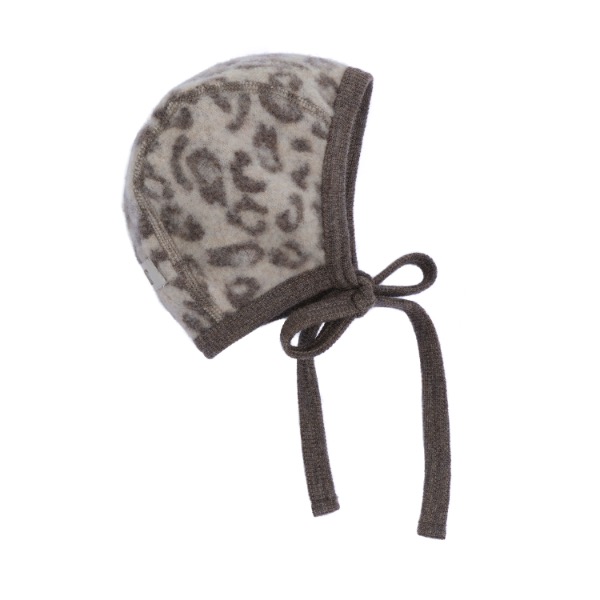 HUTTEliHUT Bonnet Wool Fleece Leopard