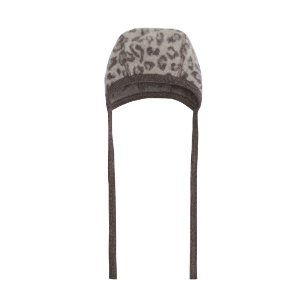 HUTTEliHUT Bonnet Wool Fleece Leopard
