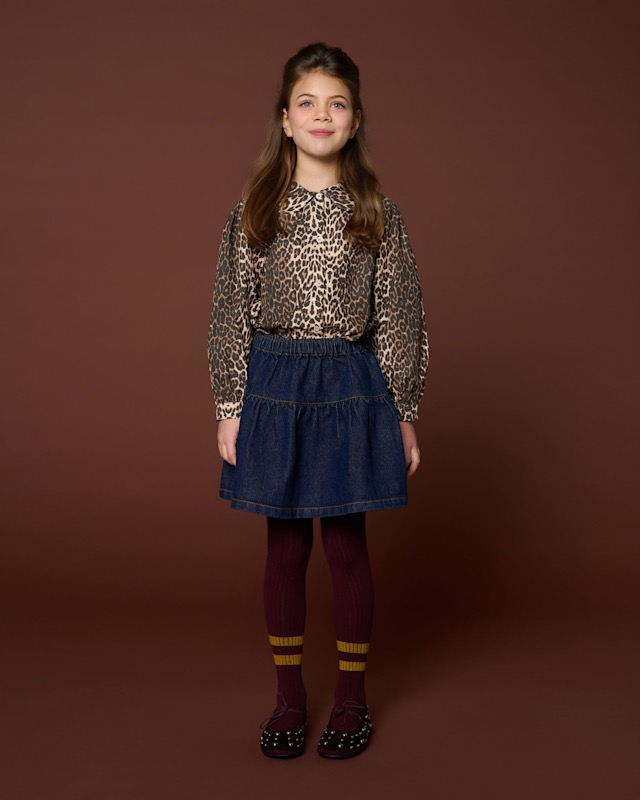 Petit Blush Denim Mini Ruffle Skirt - Afbeelding 2