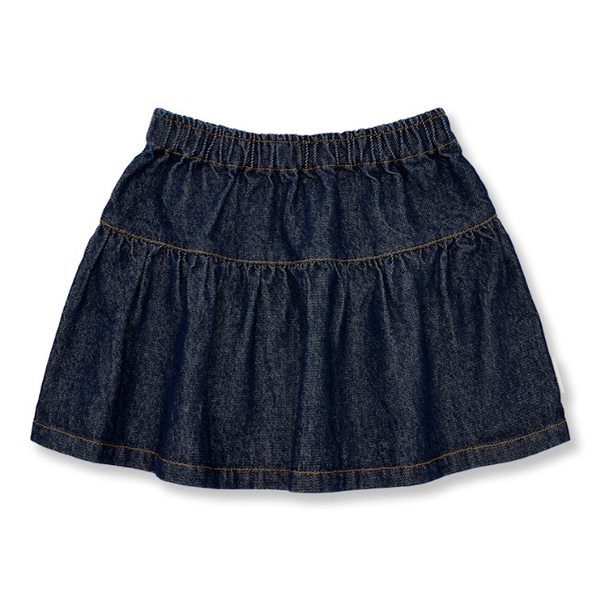 Petit Blush Denim Mini Ruffle Skirt