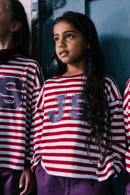 Jacky Sue JS Longsleeve Burgundy Cream Stripe - Afbeelding 2