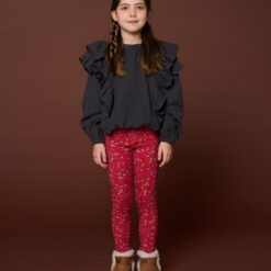 Petit Blush Romantic Ruffle Blouse Dark Grey