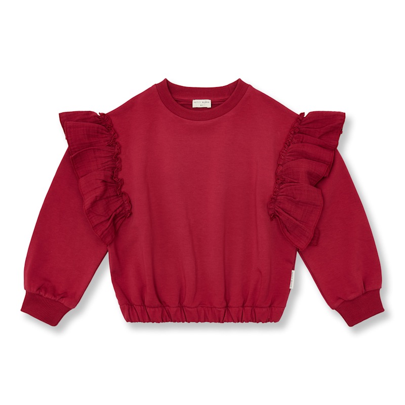 Petit Blush Sweater Ruffles Garnet