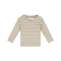 A Tiny Story baby t-shirt long sleeve ivory stripe TIN26429634