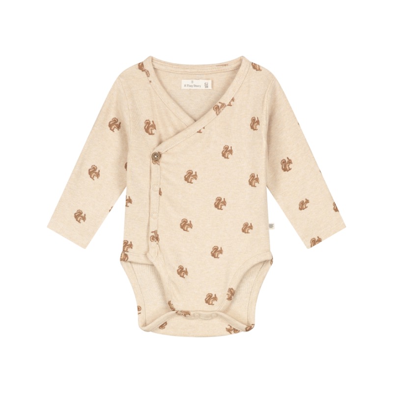 A Tiny Story baby romper long sleeve Beige melange TIN26429638