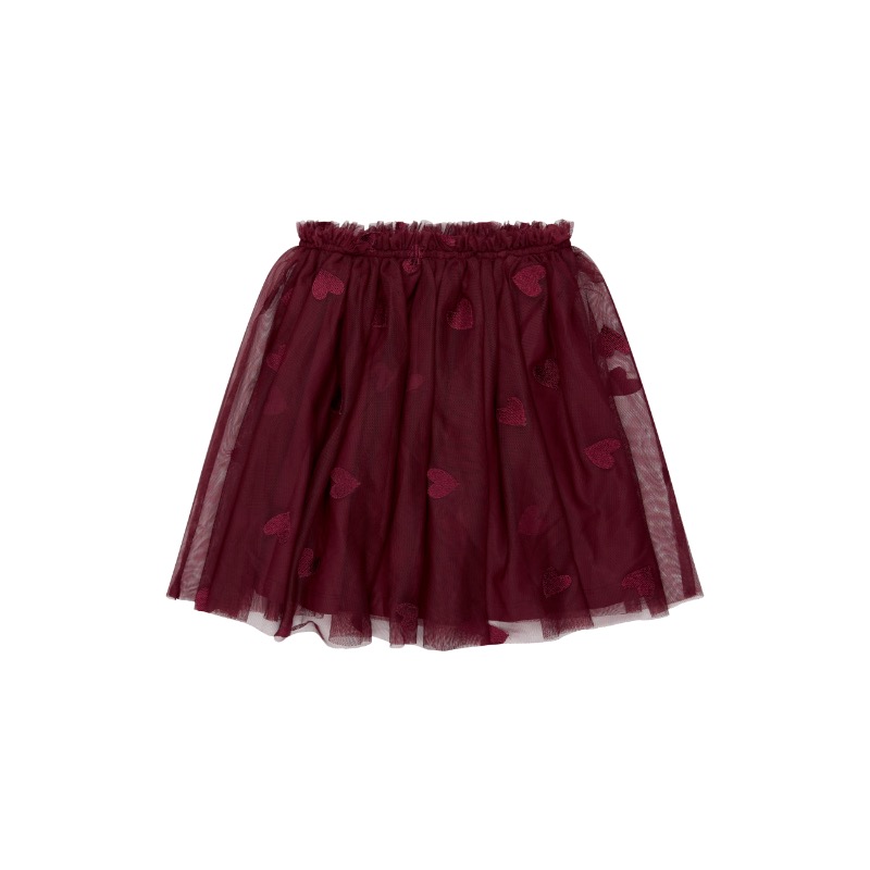 THE NEW Vohanna Mesh Skirt Burgundy EMB