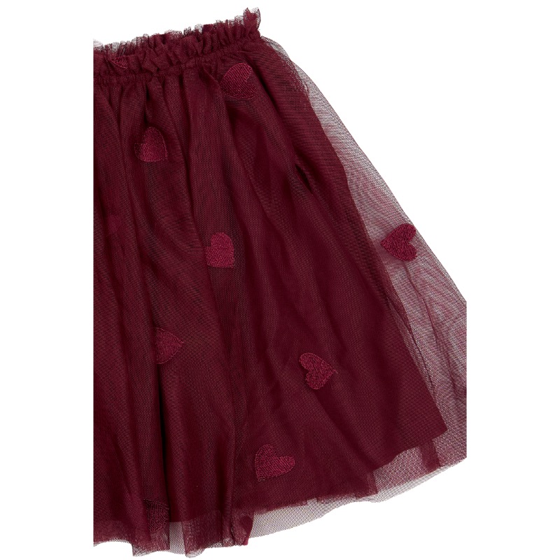 THE NEW Vohanna Mesh Skirt Burgundy EMB - Afbeelding 2