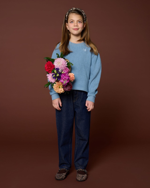 Petit Blush Teddy Sweater Ice Blue