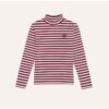 The Campamento Burgundy Stripes Turtle Neck Tshirt