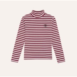 The Campamento Burgundy Stripes Turtle Neck Tshirt