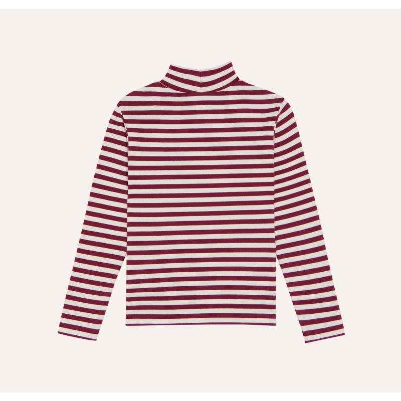 The Campamento Burgundy Stripes Turtle Neck Tshirt