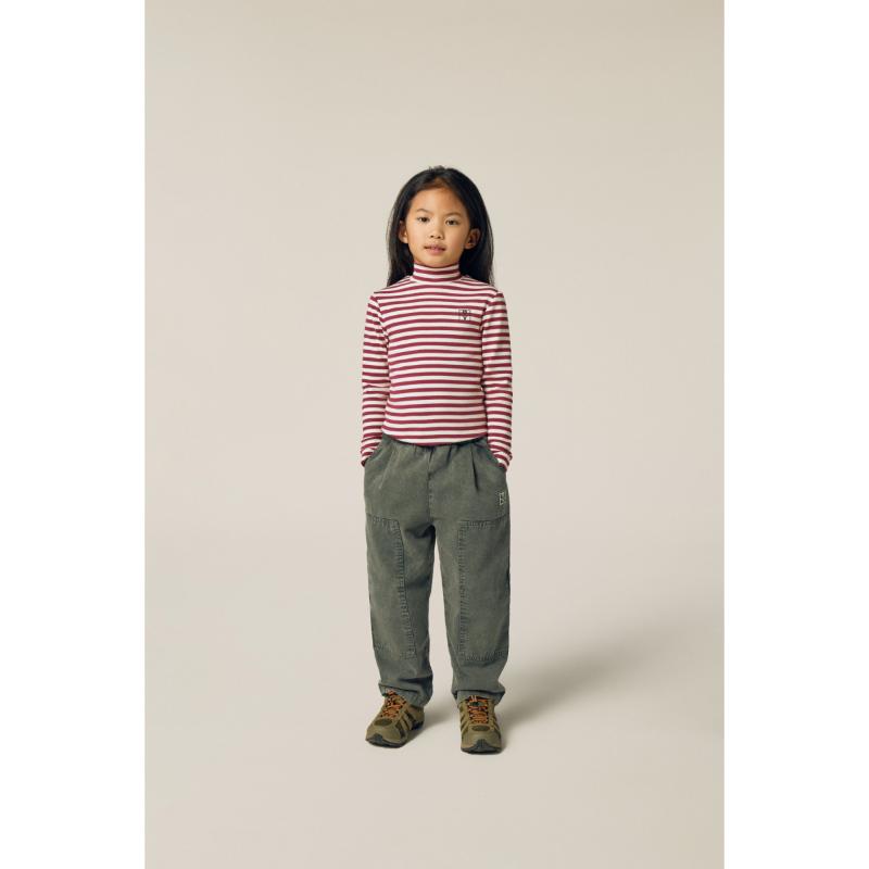 The Campamento Burgundy Stripes Turtle Neck Tshirt - Afbeelding 2