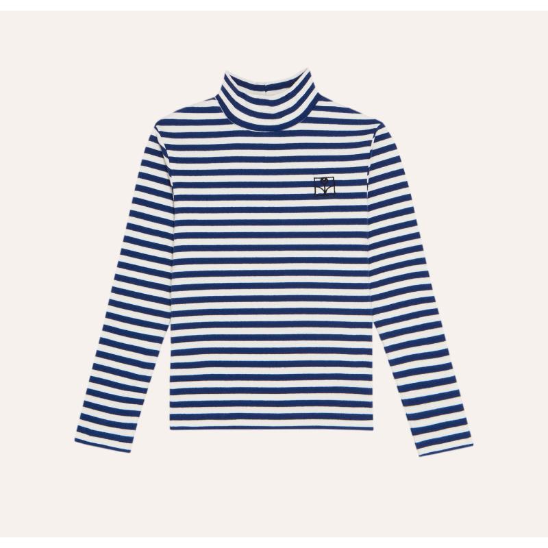 The Campamento Blue Stripes Turtle Neck Tshirt