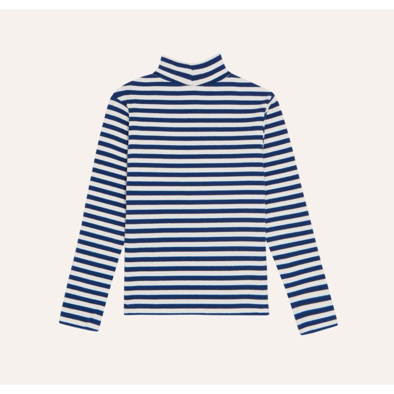 The Campamento Blue Stripes Turtle Neck Tshirt