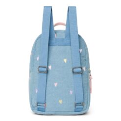 Studio Noos Denim Midi Backpack Light Blue Hearts