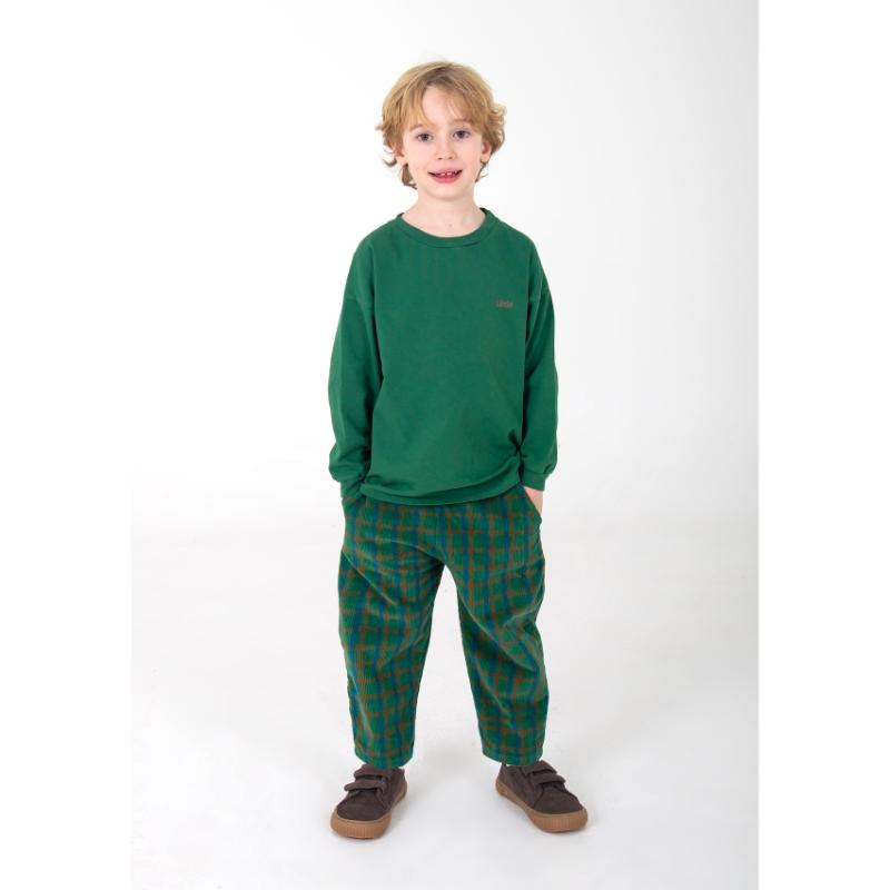 lotiekids Corduroy Wide Pants Plaid Green
