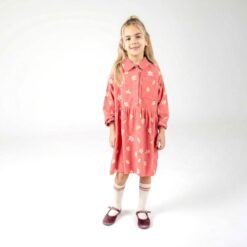 lotiekids Corduroy Dress Daisies Coral