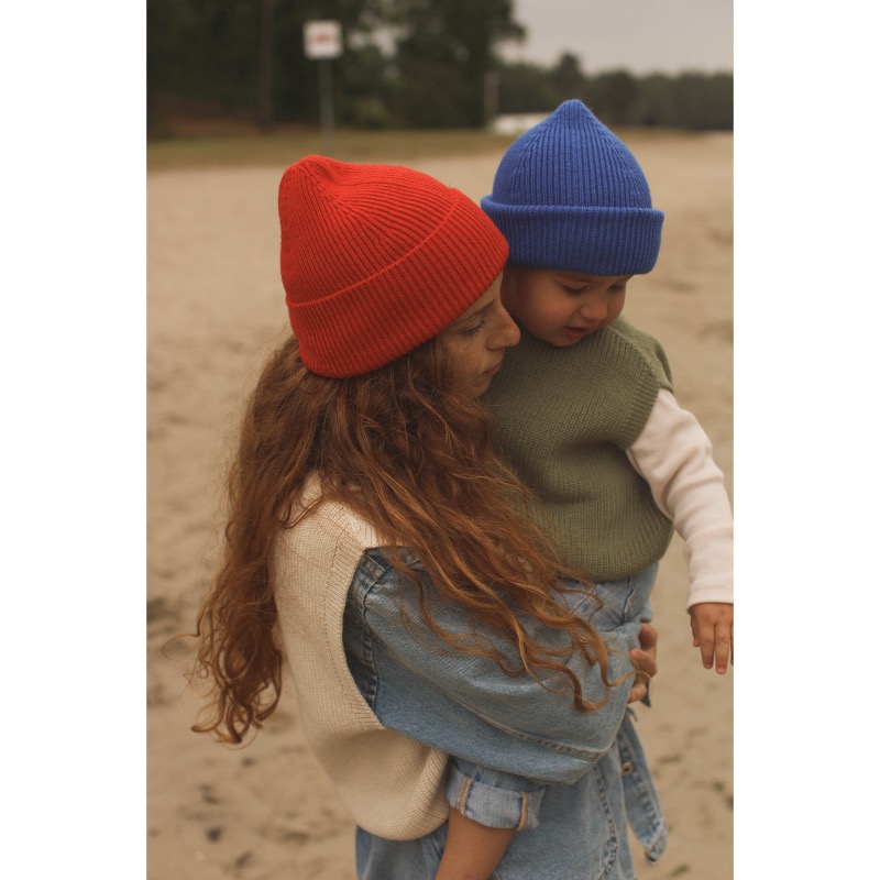 hvid Beanie fonzie cobalt blue