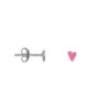 Bibi Camille Mini Heart Light Pink Stud Earring Silver
