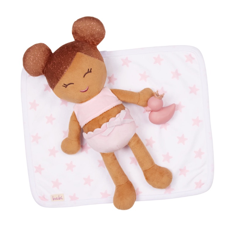 LullaBaby Plush Girl Brown hair Bath Doll & Accessories