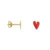 Betty Bogaers Medium Neon Pink Heart Stud Earring Gold Plated