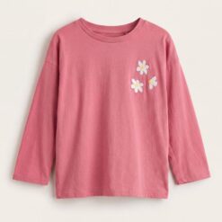 lotiekids long sleeve shirt daisies pink lemonade