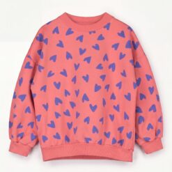 lotiekids Teddy Sweatshirt Hearts allover Coral
