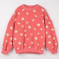 lotiekids Teddy Sweatshirt Daisies allover Coral