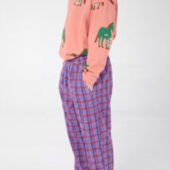 lotiekids Corduroy Wide Pants Plaid Lavender